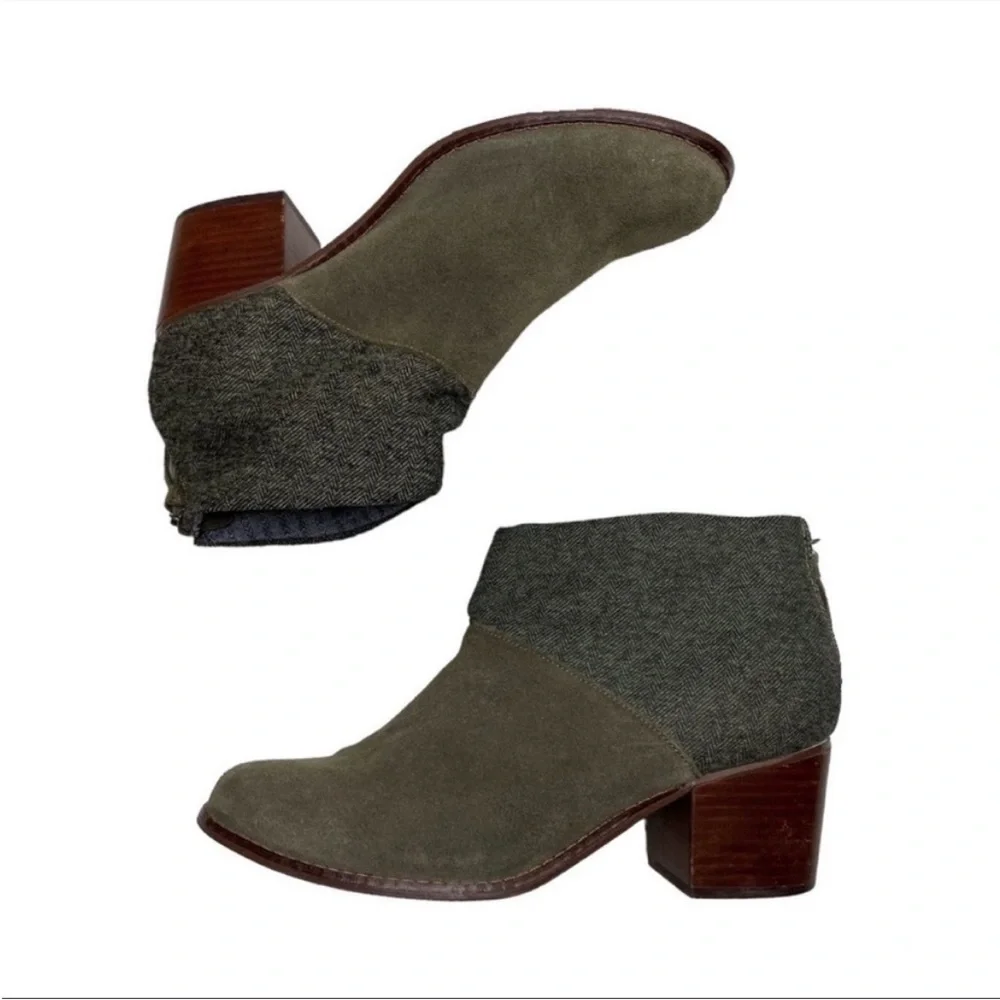 TOM’S Leila Tarmac Green Ankle Booties size 9 - Picture 3 of 11